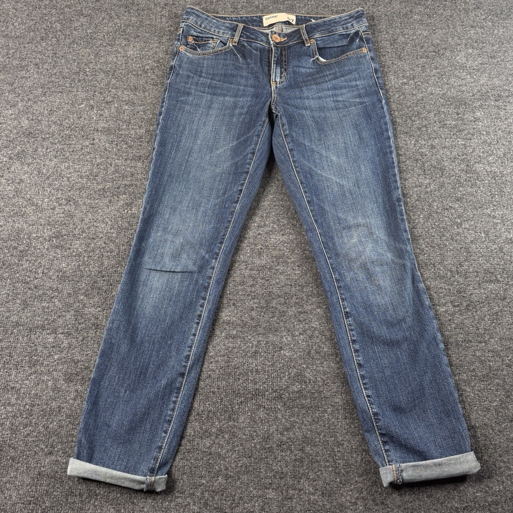 Garage Super Skinny Blue Denim Jeans Size 7 Cuffed 30x28 EUC